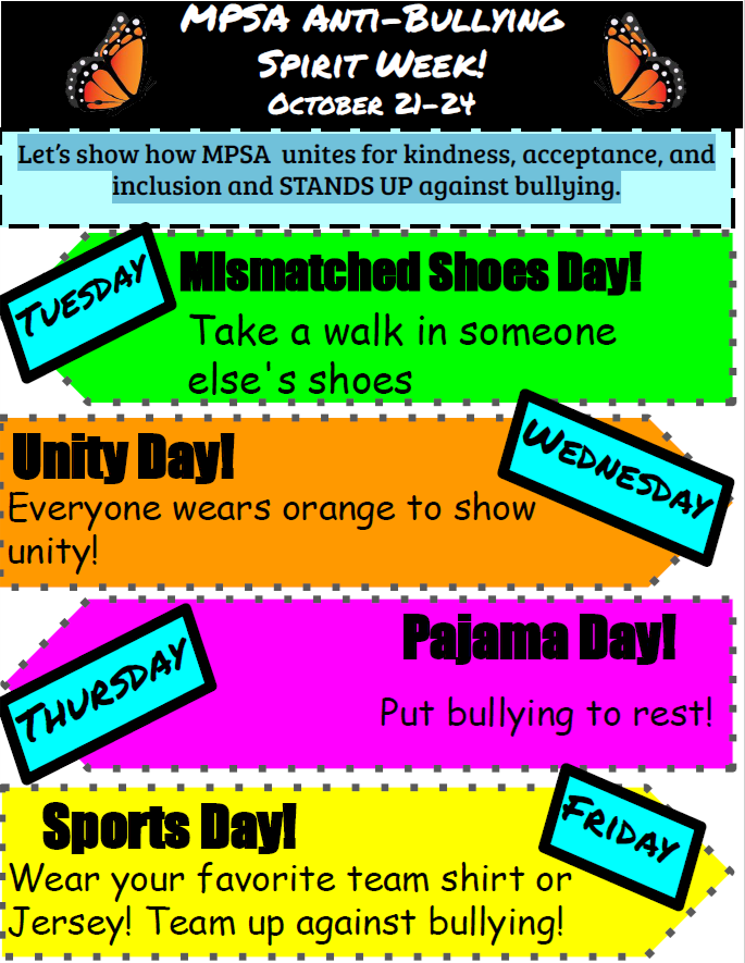 Anti-Bullying Spirit Week days
